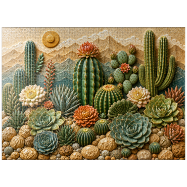 puzzleplate Ceramic Cactus Garden Bloom 1000 Jigsaw Puzzle