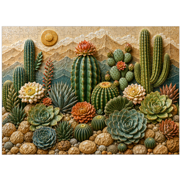 puzzleplate Ceramic Cactus Garden Bloom 300 Jigsaw Puzzle