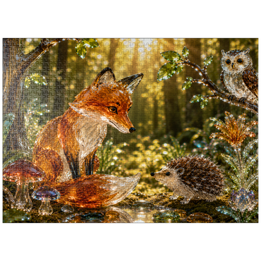 puzzleplate Luminous Glass Forest Friends 1000 Jigsaw Puzzle