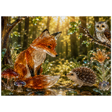 puzzleplate Luminous Glass Forest Friends 300 Jigsaw Puzzle