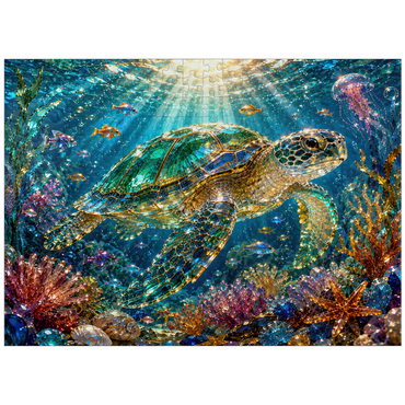 puzzleplate Luminous Glass Turtle Reef 300 Jigsaw Puzzle