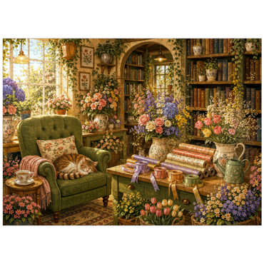 puzzleplate Secret Flower Bookshop Corner 300 Jigsaw Puzzle