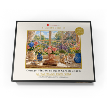Cottage Window Bouquet Garden Charm 500 Jigsaw Puzzle box view3