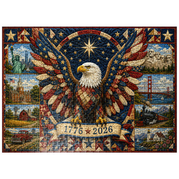 puzzleplate American Eagle Heritage Quilt 500 Jigsaw Puzzle