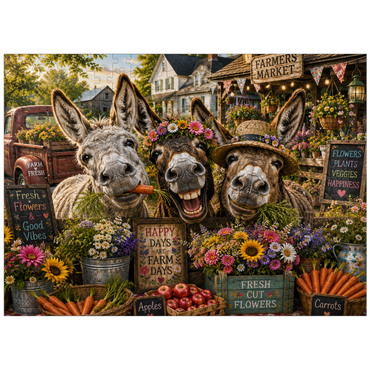 puzzleplate Farm Fresh Donkey Crew 300 Jigsaw Puzzle