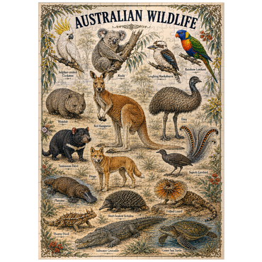 puzzleplate Australian Wildlife Vintage Art Poster 300 Jigsaw Puzzle