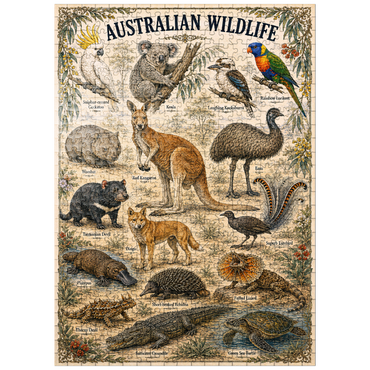 puzzleplate Australian Wildlife Vintage Art Poster 500 Jigsaw Puzzle