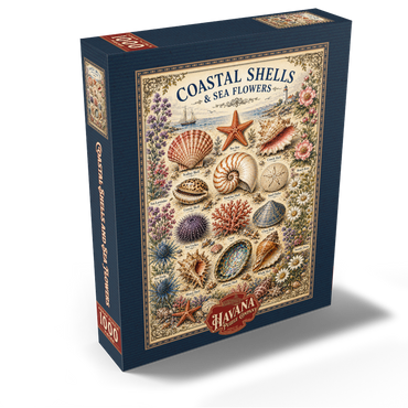 Coastal Shells and Sea Flowers Vintage Art Poster 1000 Jigsaw Puzzle box view2