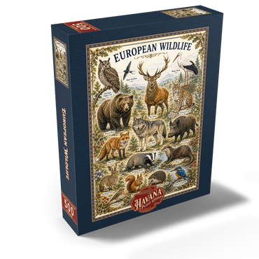 European Wildlife Vintage Art Poster 500 Jigsaw Puzzle box view2