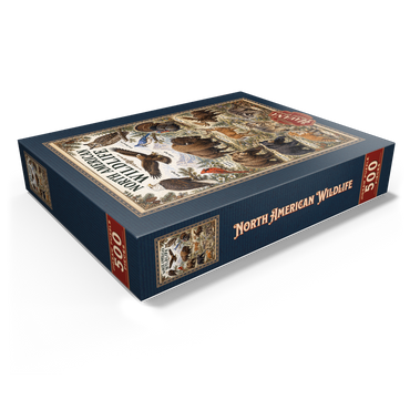 North American Wildlife Vintage Poster 500 Jigsaw Puzzle box view1