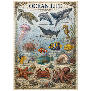 puzzleplate Ocean Life Vintage Art Poster 500 Jigsaw Puzzle