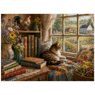 puzzleplate Wildflower Farmhouse Book Corner 300 Jigsaw Puzzle