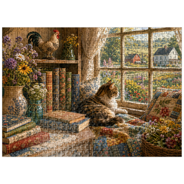 puzzleplate Wildflower Farmhouse Book Corner 500 Jigsaw Puzzle