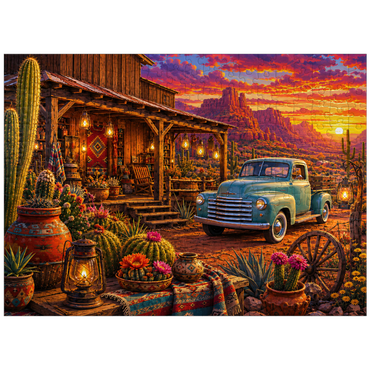 puzzleplate Western Desert Trading Post Sunset 300 Jigsaw Puzzle