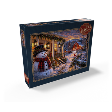 Snowman Farmhouse Lantern Night 500 Jigsaw Puzzle box view2