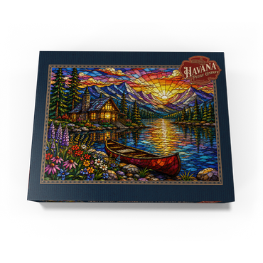 Mosaic Mountain Cabin Lake 500 Jigsaw Puzzle box view3