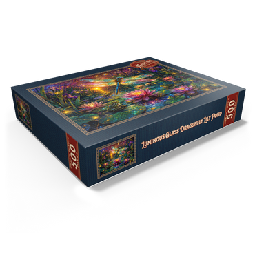 Luminous Glass Dragonfly Lily Pond 500 Jigsaw Puzzle box view1