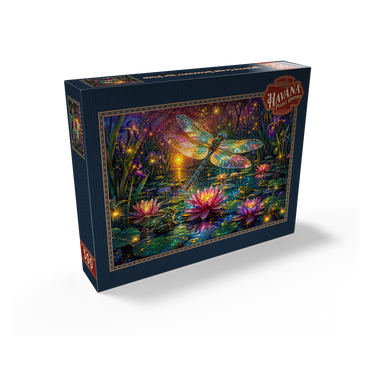 Luminous Glass Dragonfly Lily Pond 500 Jigsaw Puzzle box view2