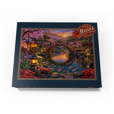 Japanese Garden Moon Bridge Bloom 500 Jigsaw Puzzle box view3
