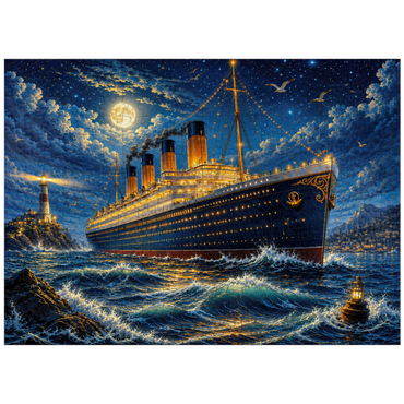 puzzleplate Grand Ocean Liner Night Voyage 300 Jigsaw Puzzle