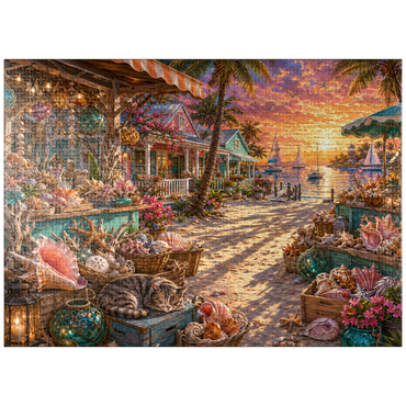 puzzleplate Florida Shell Market Sunset 1000 Jigsaw Puzzle