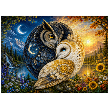 puzzleplate Yin Yang Owl Harmony 300 Jigsaw Puzzle