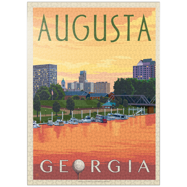puzzleplate Augusta Georgia Riverfront Sunset Charm 1000 Jigsaw Puzzle