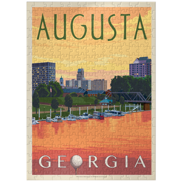 puzzleplate Augusta Georgia Riverfront Sunset Charm 300 Jigsaw Puzzle