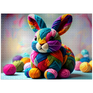 puzzleplate Rainbow Bunny: Yarn Critters Collection 1000 Jigsaw Puzzle