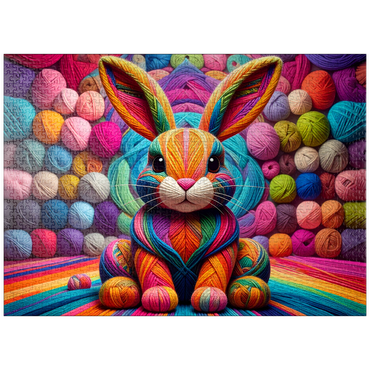 puzzleplate Psychedelic Bunny: Yarn Critters Collection 1000 Jigsaw Puzzle
