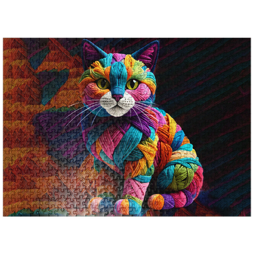 puzzleplate Sneaky Cat: Yarn Critters Collection 500 Jigsaw Puzzle