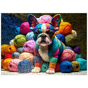 puzzleplate Rainbow French Bulldog: Yarn Critters Collection 500 Jigsaw Puzzle