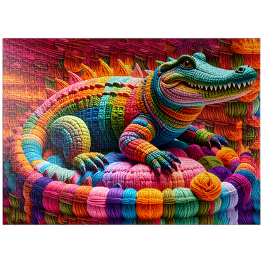 puzzleplate Rainbow Alligator: Yarn Critters Collection 1000 Jigsaw Puzzle
