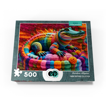Rainbow Alligator: Yarn Critters Collection 500 Jigsaw Puzzle box view3