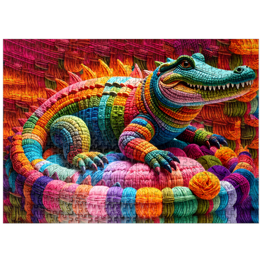 puzzleplate Rainbow Alligator: Yarn Critters Collection 500 Jigsaw Puzzle