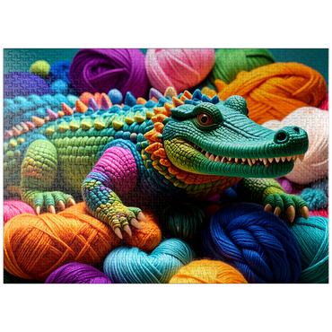puzzleplate Rainbow Crocodile: Yarn Critters Collection 1000 Jigsaw Puzzle
