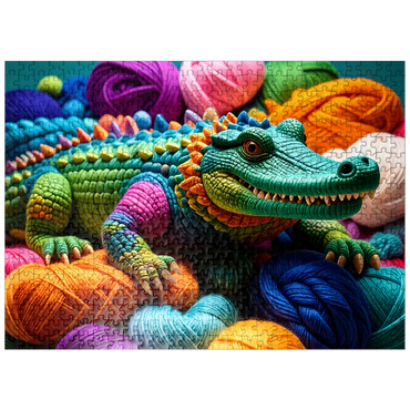 puzzleplate Rainbow Crocodile: Yarn Critters Collection 500 Jigsaw Puzzle