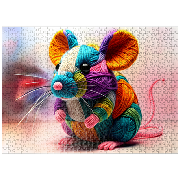 puzzleplate Rainbow Mouse: Yarn Critters Collection 500 Jigsaw Puzzle