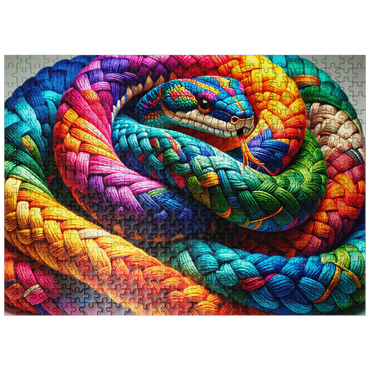 puzzleplate Rainbow Snake: Yarn Critters Collection 500 Jigsaw Puzzle