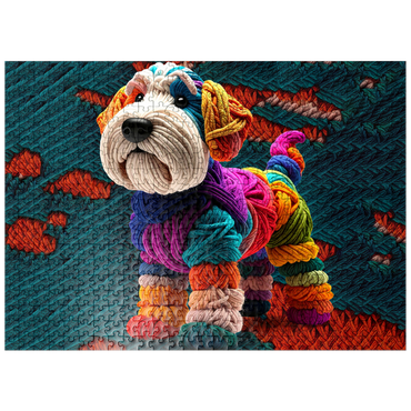 puzzleplate Terrier Dog: Yarn Critters Collection 500 Jigsaw Puzzle
