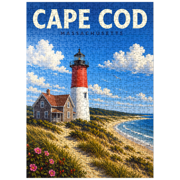 puzzleplate Cape Cod – Nauset Light, Massachusetts 500 Jigsaw Puzzle