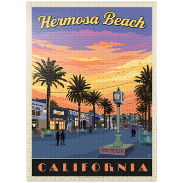 puzzleplate Hermosa Beach Pier Sunset Charm, California 1000 Jigsaw Puzzle