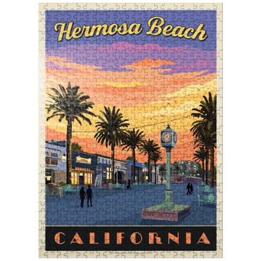 puzzleplate Hermosa Beach Pier Sunset Charm, California 500 Jigsaw Puzzle