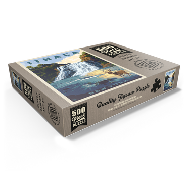 Ithaca Waterfall Deer Scenic Serenity, New York 500 Jigsaw Puzzle box view1