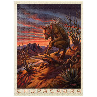 puzzleplate Mythical Creatures, Chupacabra Desert Sunset Legend 1000 Jigsaw Puzzle