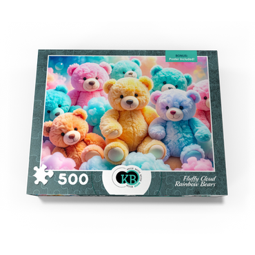 Fluffy Cloud Rainbow Bears 500 Jigsaw Puzzle box view3