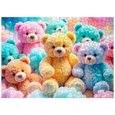 puzzleplate Fluffy Cloud Rainbow Bears 500 Jigsaw Puzzle