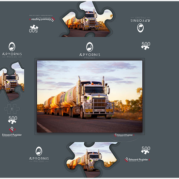 Road Train 500 Jigsaw Puzzle box 3D Modell