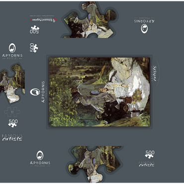 Claude Monets Luncheon on the Grass 1865-1866 500 Jigsaw Puzzle box 3D Modell