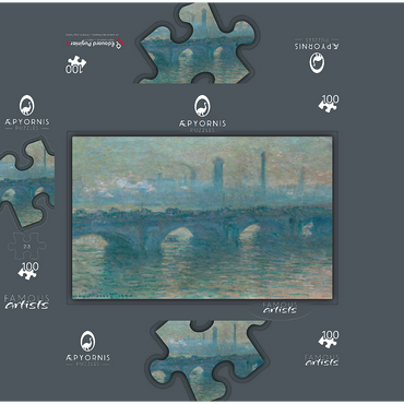 Waterloo Bridge Gray Weather 1900 by Claude Monet 100 Jigsaw Puzzle box 3D Modell